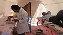 برپایی بیمارستان صحرایی یک روزه در منطقه فرهاد‌آباد دلفان 