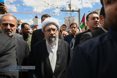 آیت الله صادق آملی لاریجانی رئیس مجمع تشخیص مصلحت نظام | راهپیمایی روز جهانی قدس در قم